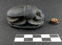 Undated photo shows a cultural relic unearthed from an ancient tomb in Minya Governorate, Egypt.