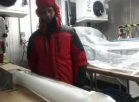 Antarctica ice core digging.
