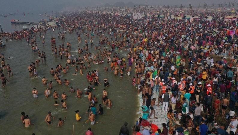 Crowds at magh mela