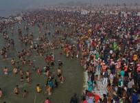 Crowds at magh mela