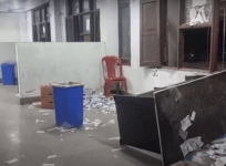 Corona testing counters ransacked