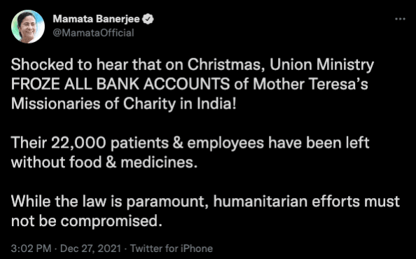 Fact check: No, accounts of Missionaries of Charity not frozen by govt; misinformation spreads