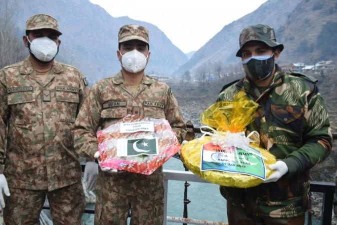 exchanging of sweets on borders