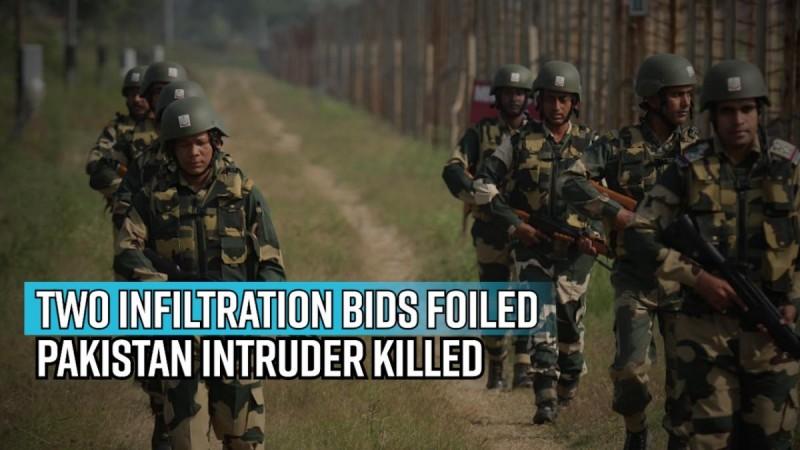 Two infiltration bids foiled: PAK intruder killed; huge consignment of arms, drugs recovered