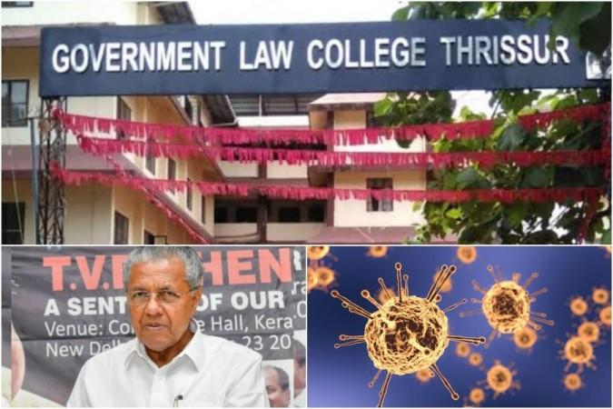 Law College Thrissur (Top), Pinarayi Vijayan (Bottom Left), Representational Image (Bottom Right) Covid