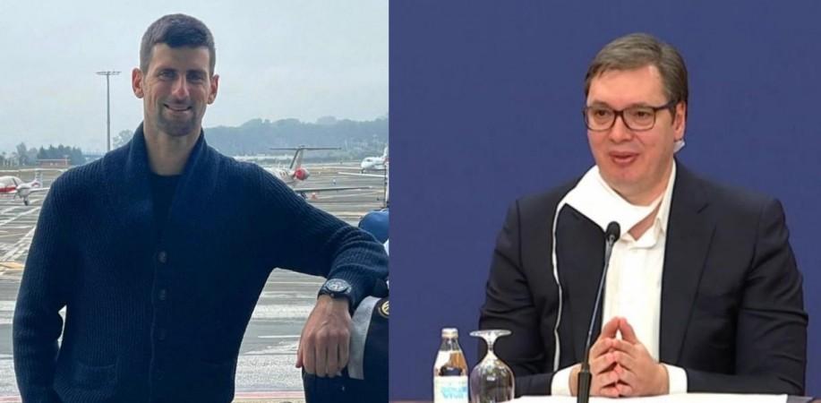 Serbian President Aleksander Vucic and Novak Djokovic. Serbian President Aleksander Vucic and Novak Djokovic.