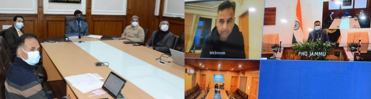 Chief Secretary of J&K Dr Arun Kumar Mehta chairing a meeting to review COVID situation in UT Chief Secretary of J&K Dr Arun Kumar Mehta.
