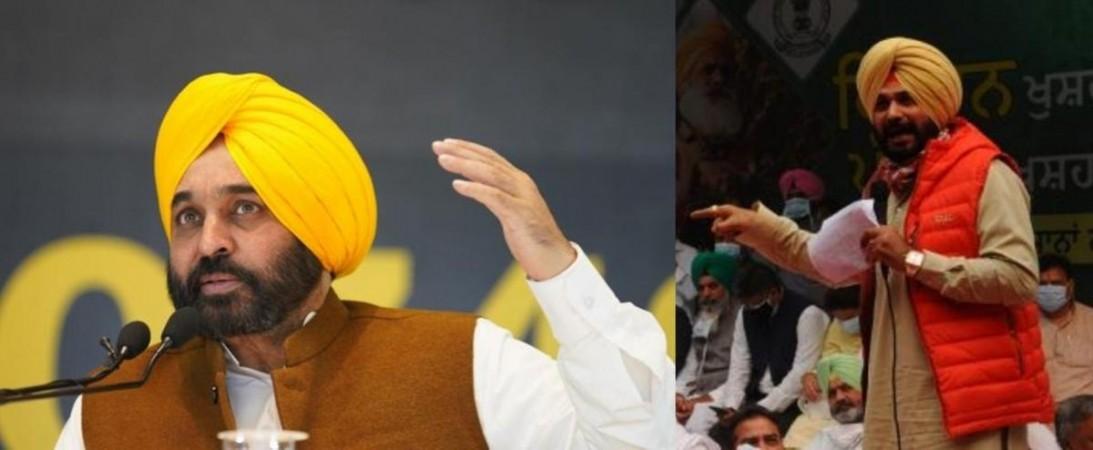 bhagwant mann and Navjot Sidhu. bhagwant mann and Navjot Sidhu.