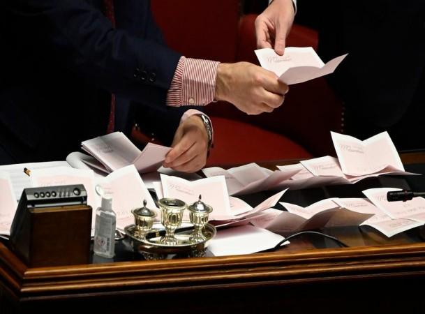 A lawmaker casts his ballot