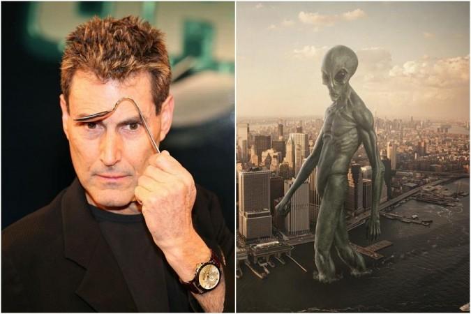 Uri Geller (Left), Alien Representational Image (Right) alien