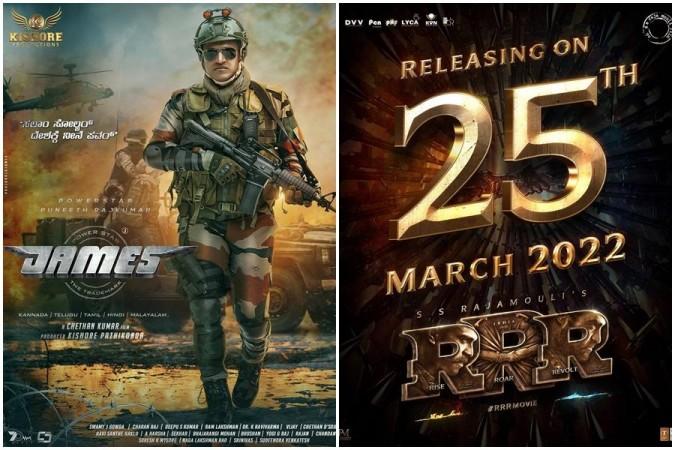 SS Rajamouli Delays RRR Release By a Week for Puneeth Rajkumar's James. SS Rajamouli Delays RRR Release By a Week for Puneeth Rajkumar's James