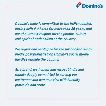 Domino's apologises