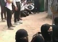K'taka hijab row: Muslim girl students protest outside B'luru college
