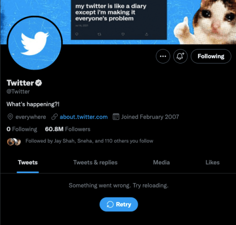 Twitter is down