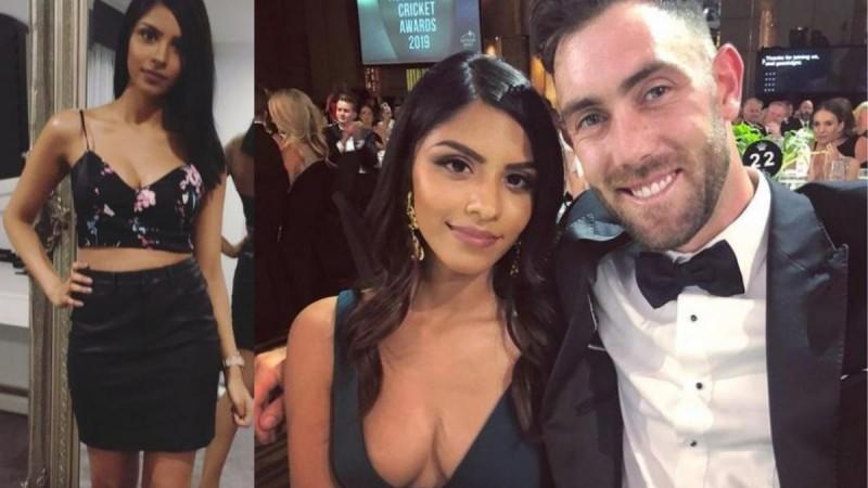 Glenn Maxwell with wife-to-be Vini Raman. Vini Raman with Glenn Maxwell
