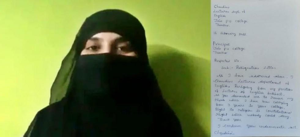 K'taka English lecturer quits job for being asked to remove hijab while teaching Chandni