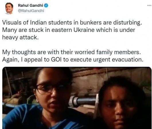 Visuals of Indian students in bunkers disturbing: Rahul