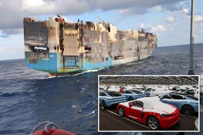 4,000 luxury cars like Lamborghinis, Bentleys sink in the Atlantic