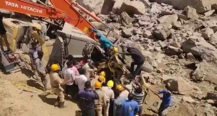 five labourers were inside the mine when the incident took place. While three of them have been rescued, two are missing.