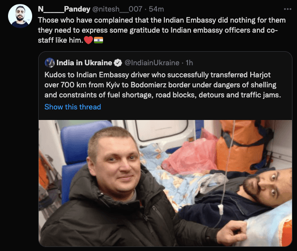Indian student shot in Kyiv on way home; brave Indian embassy driver hailed a hero [details]
