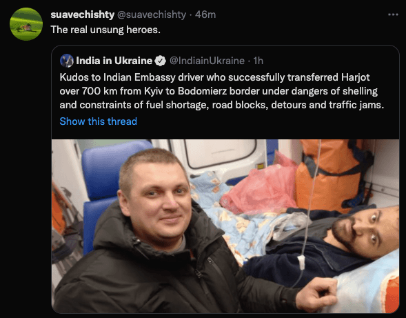 Indian student shot in Kyiv on way home; brave Indian embassy driver hailed a hero [details]