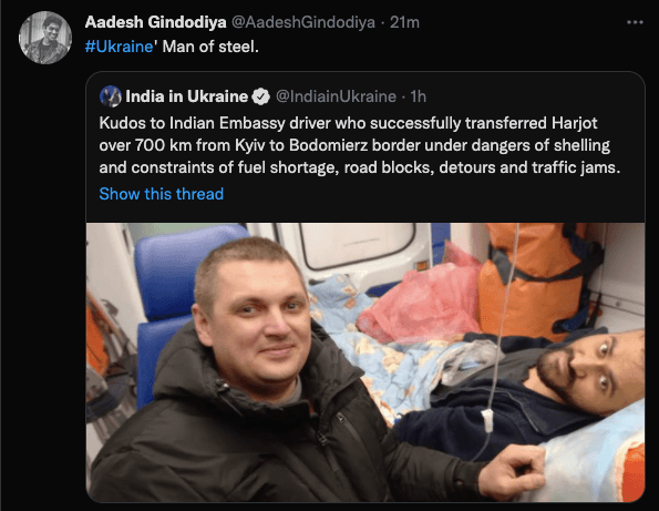 Indian student shot in Kyiv on way home; brave Indian embassy driver hailed a hero [details]