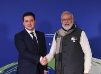Prime Minister Narendra Modi with Ukraiine president Volodymyr Zelensky