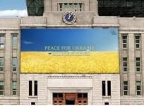 'Peace for Ukraine' message put up on Seoul city library building