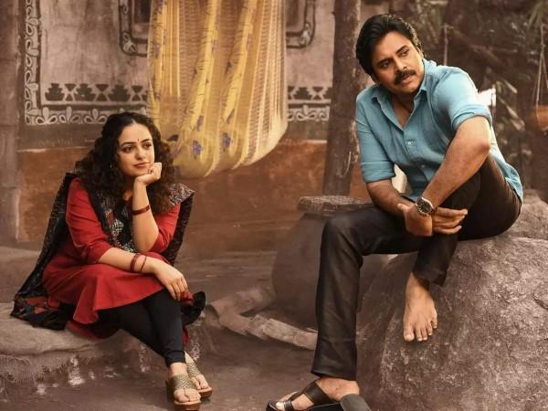 Nithya Menen and Pawan Kalyan from Bheemla Nayak Nithya Menen and Pawan Kalyan from Bheemla Nayak
