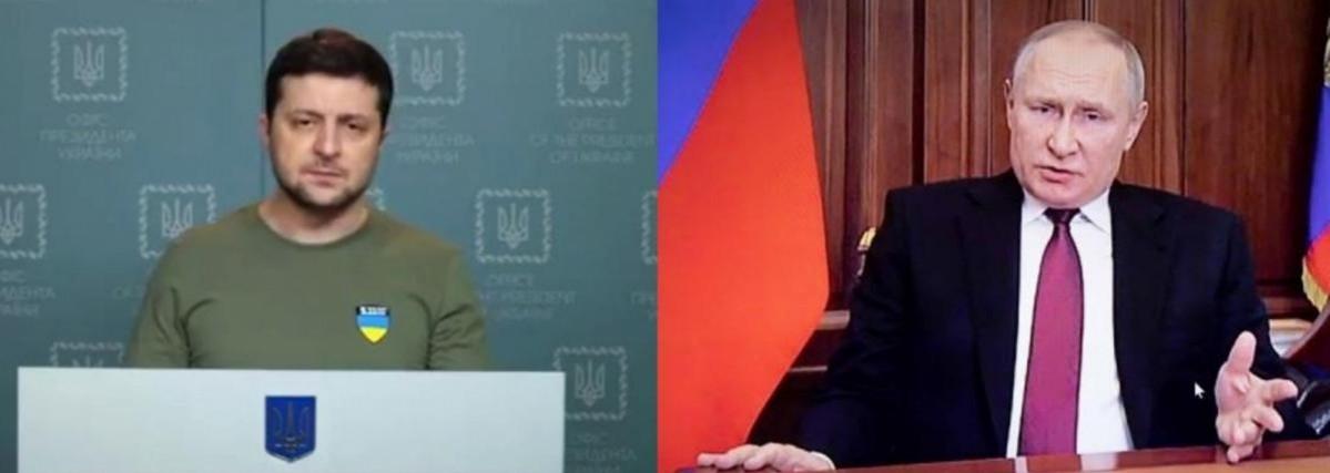 Volodymyr Zelensky and Vladimir Putin. Volodymyr Zelensky and Vladimir Putin.