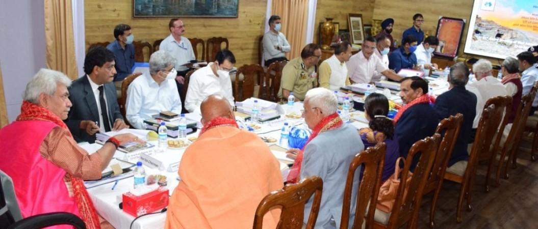 Lt Governor Manoj Sinha chairing meeting of Shri Amarnath Shrine Board SASB