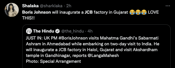 Boris Johnson visits JCB plant visit in Gujarat day after Jahangirpuri's bulldozing; netizens react