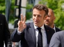 French President Emmanuel Macron is seen during a campaign visit in Saint-Denis, north of Paris, France, on April 21, 2022