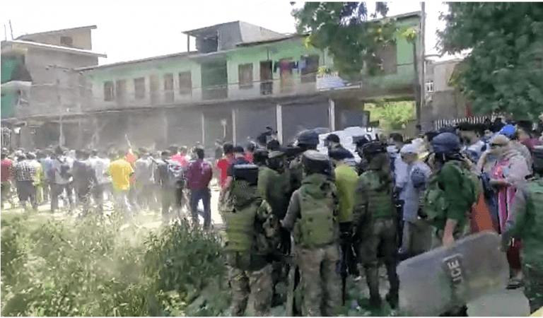 protest in Srinagar