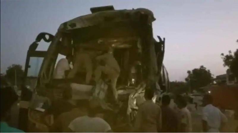 Three killed, over 30 injured as bus collides with truck in Gujarat