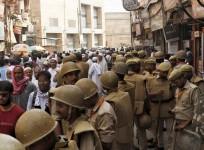 Musim people come out after offering Friday Namaz at the Gyanvapi Mosque in Varanasi on Friday, May 20, 2022. (Photo: Wasim Sarvar/IANS)