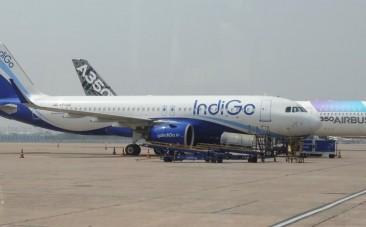 Aeroplane parked at IGI Airport.