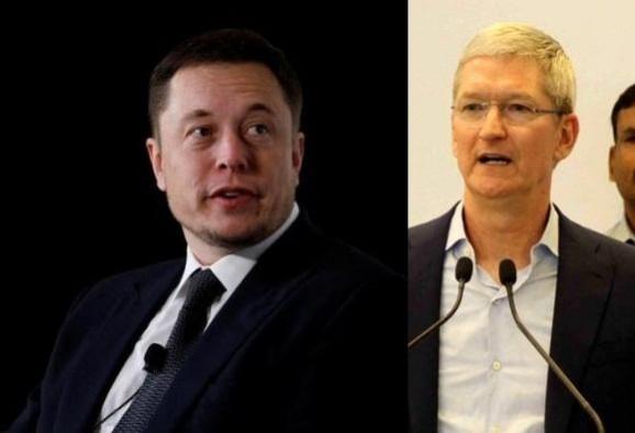 Elon Musk and Tim Cook