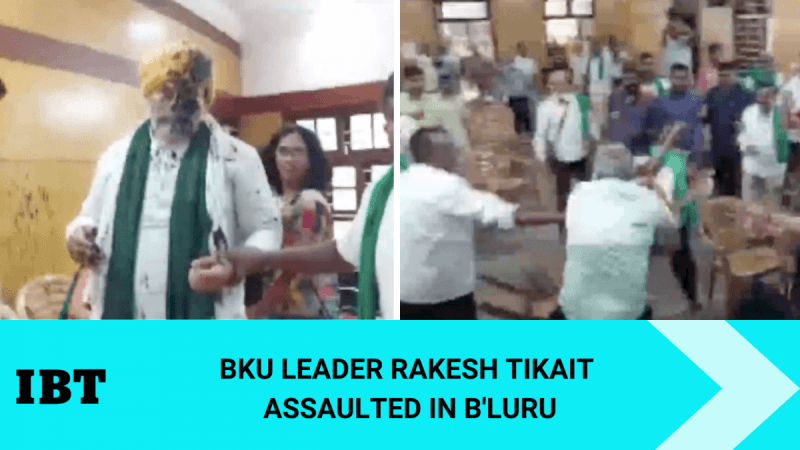 Black ink thrown at farmer leaders in B'luru; chaos ensues at event [watch]