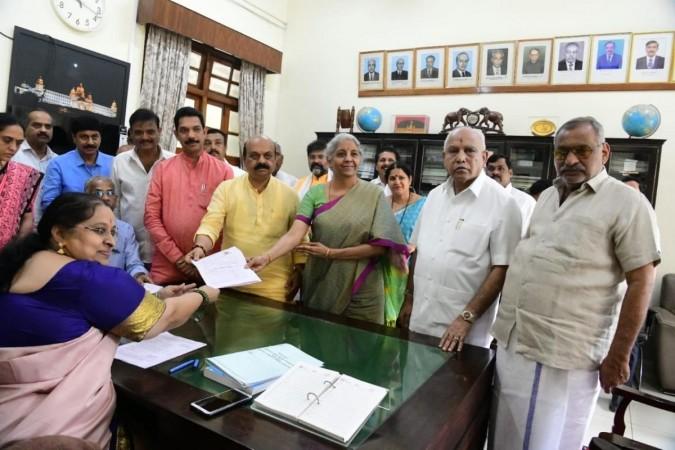 Union Finance Min Niramala Sitharaman files nomination for Rajya Sabha from K'taka. Union Finance Min Niramala Sitharaman files nomination for Rajya Sabha from K'taka.