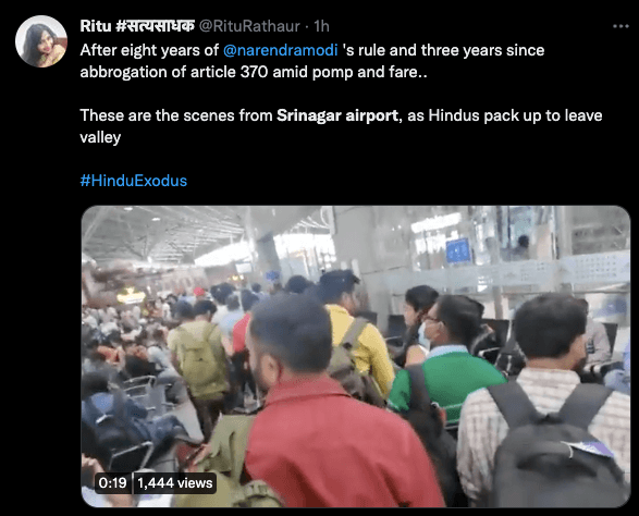 Fact check: No rush of Kashmiri minorities in Srinagar Airport; false claim goes viral [truth here]