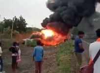 7 persons feared charred to death as Hyderabad bound sleeper bus catches fire in K'tak.