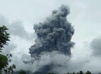 Dark plumes of ash and steam are seen during the phreatic eruption of Bulusan volcano in Sorsogon Province, the Philippines on June 5, 2022