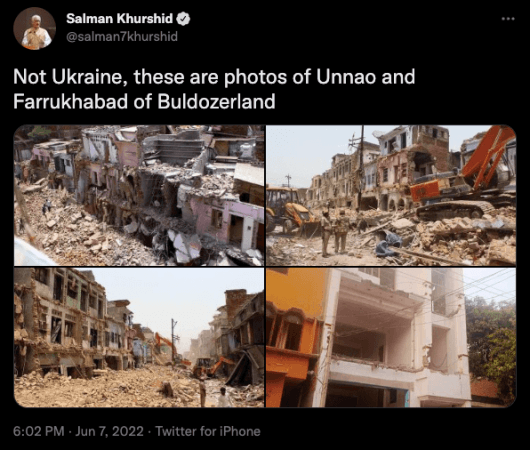 Fact check: Viral photos of bulldozing homes in UP are from 2016; Cong leader schooled [details]