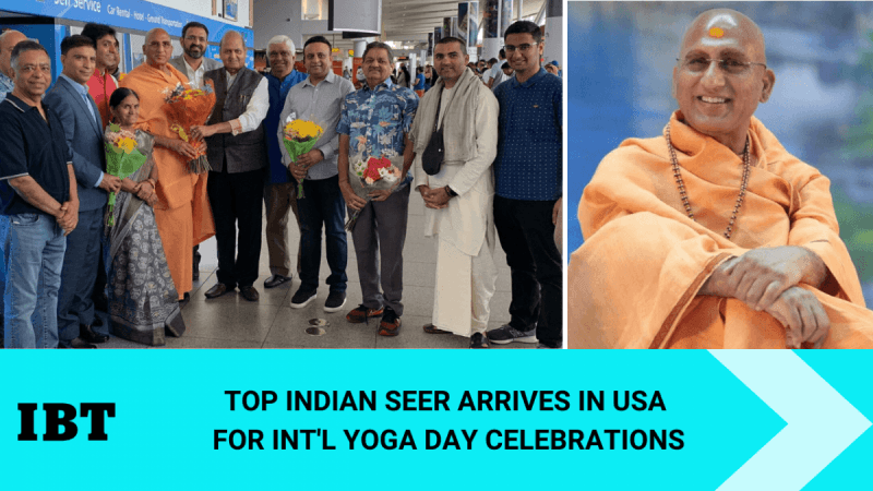 Top Indian seer arrives in NY ahead of Int'l Yoga Day; receives warm welcome [photos]