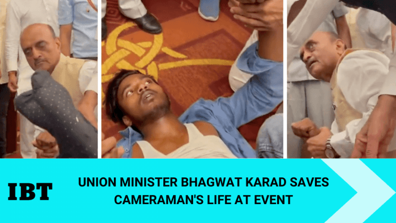Union Minister Bhagwat Karad saves man's life Union Minister Bhagwat Karad saves his life