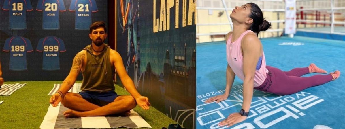 Top Indian athletes come together to celebrate International Day of Yoga. Top Indian athletes come together to celebrate International Day of Yoga.