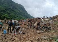 Rescue operations by the central and state agencies were underway on Thursday after a massive landslide triggered by incessant rains during the past few days in Manipur's Noney district buried dozens of people alive, officials said.
