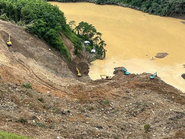 Noney :Rescue operation underway for the third consecutive day after a massive landslide hit the Tupul railway construction camp in Noney District of Manipur on Saturday July 02,2022 massive landslide hit the Tupul railway construction camp in Noney District of Manipur