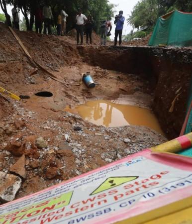 A view of the water pipeline where two labourers died after drowning as the water level rose due to heavy rainfall last night, in Bengaluru on Wednesday, May 18, 2022(File Photo) Heavy rains